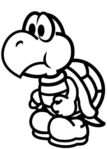 Sad Koopa Troopa Coloring Page